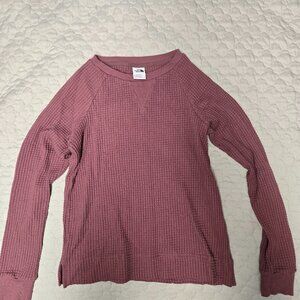 North Face women's salmon pink waffle sweater - size Small
